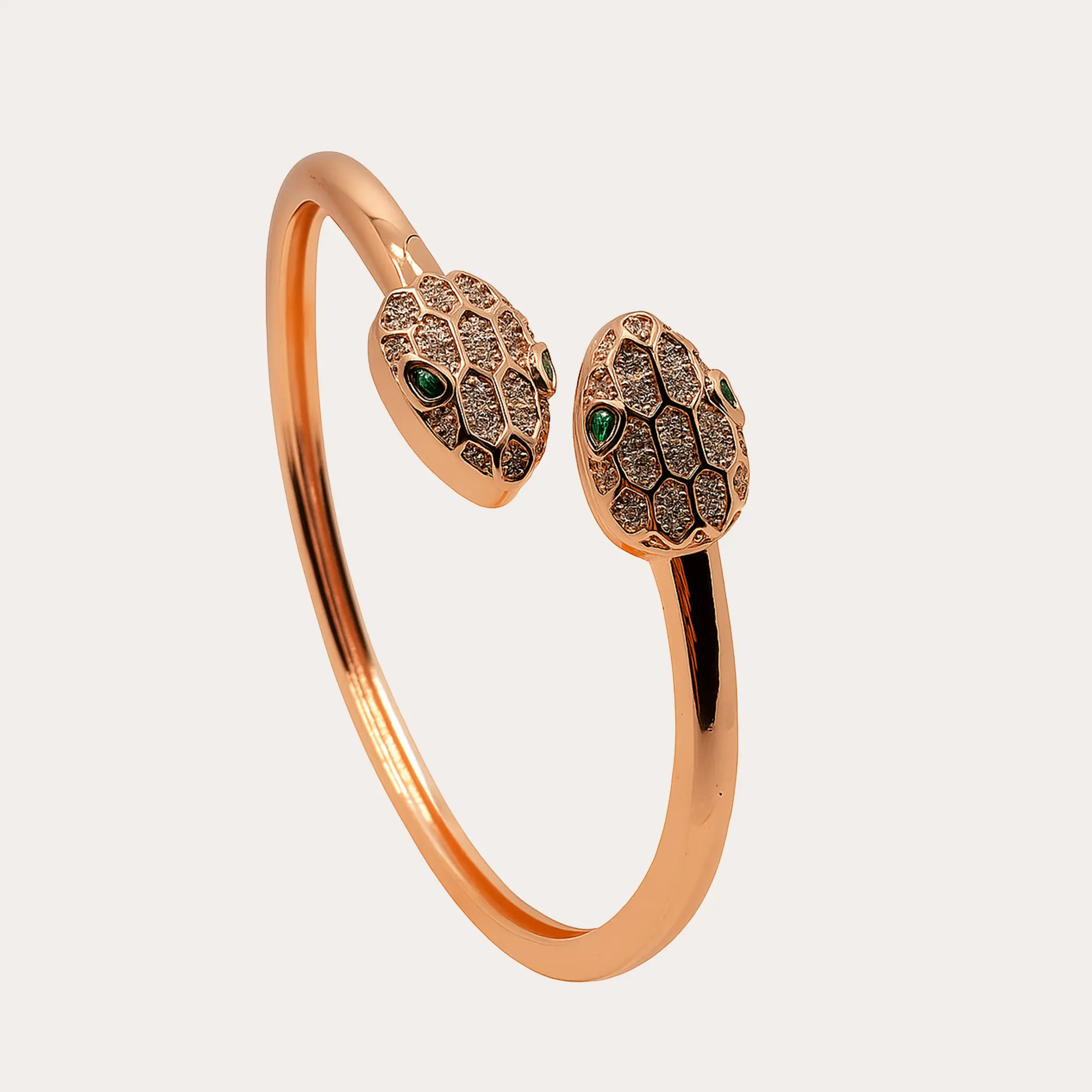 Double Snake Head Cuff Bracelet - Main