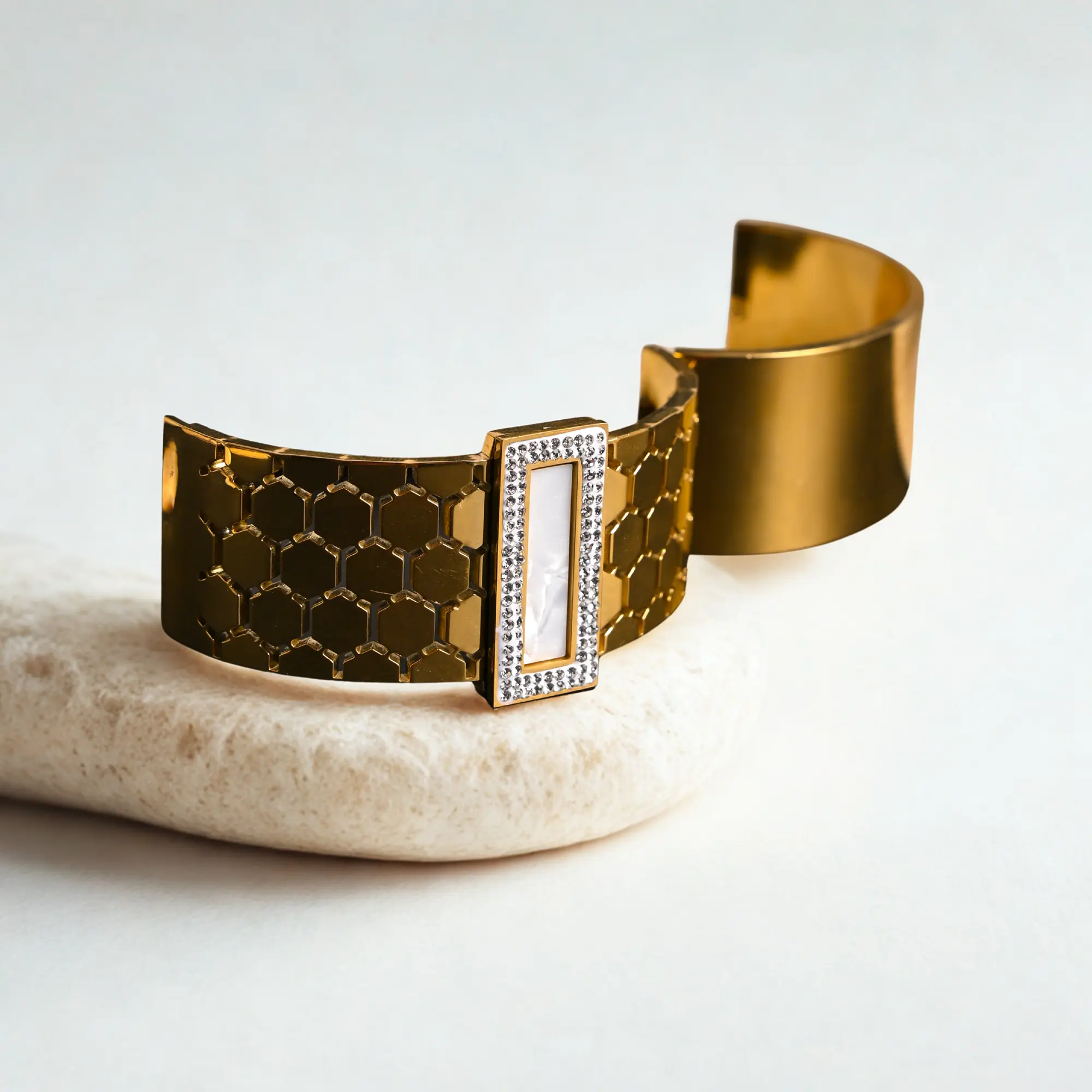 JHAAR Anti Tarnish Bold Cuff Bracelet for Women - Hover