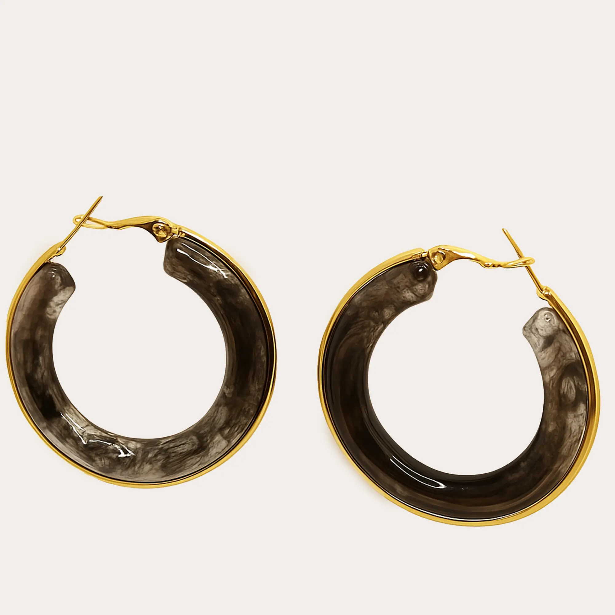 Contrasting Rim Hoop Earrings - Main
