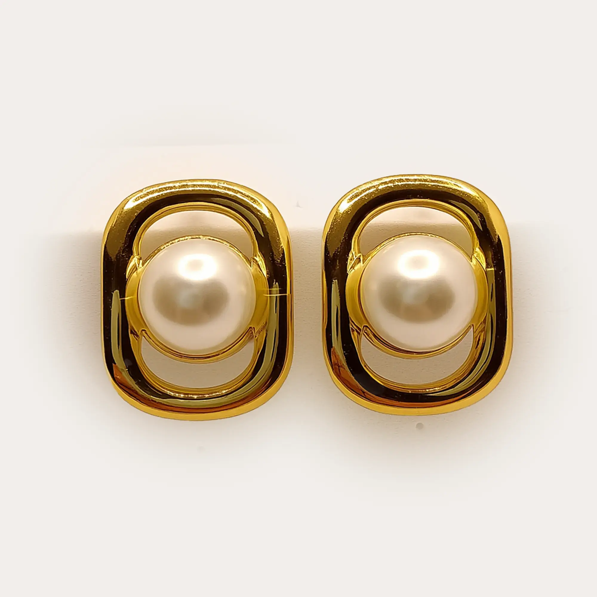 Golden Pearl Encasement Studs - Main