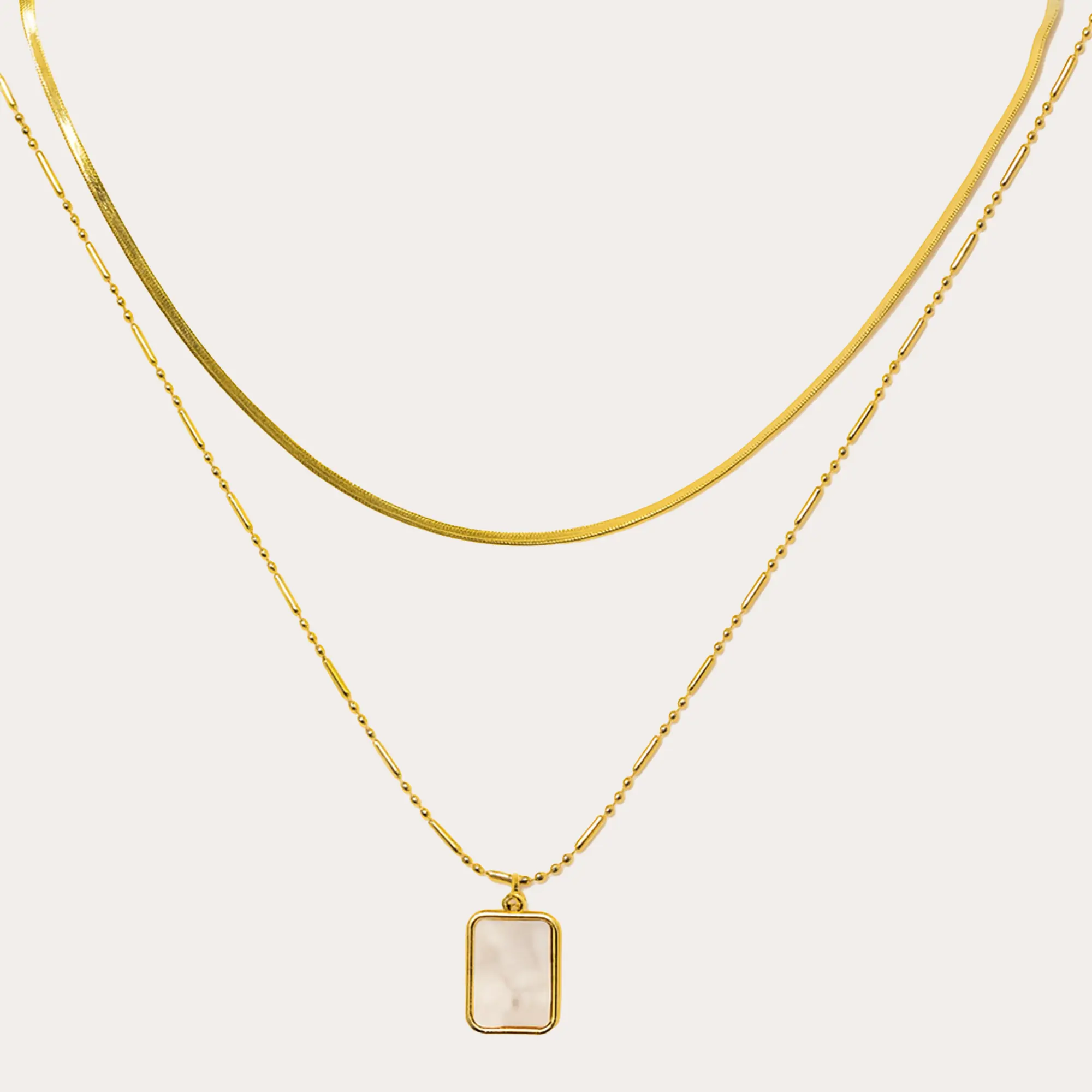 Geometric Layered Necklace
